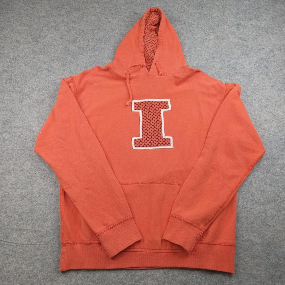 Illinois Fighting Illini Hoodie Women XL Orange NCAA Sweatshirt Sweater Pullover